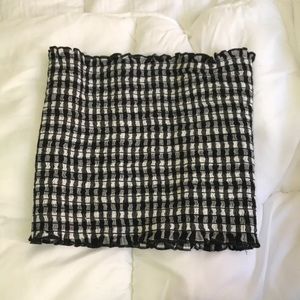 Brandy Melville b/w gingham tube top